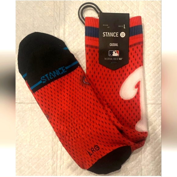 NWT Men's Philadelphia Phillies BP Jersey Stance Crew Socks - Picture 5 of 6